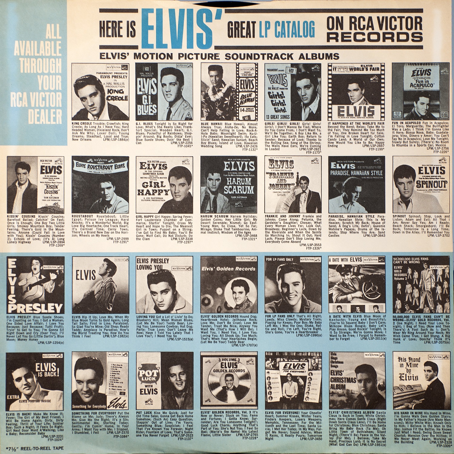Elvis Presley  Speedway : LP Inlay 1